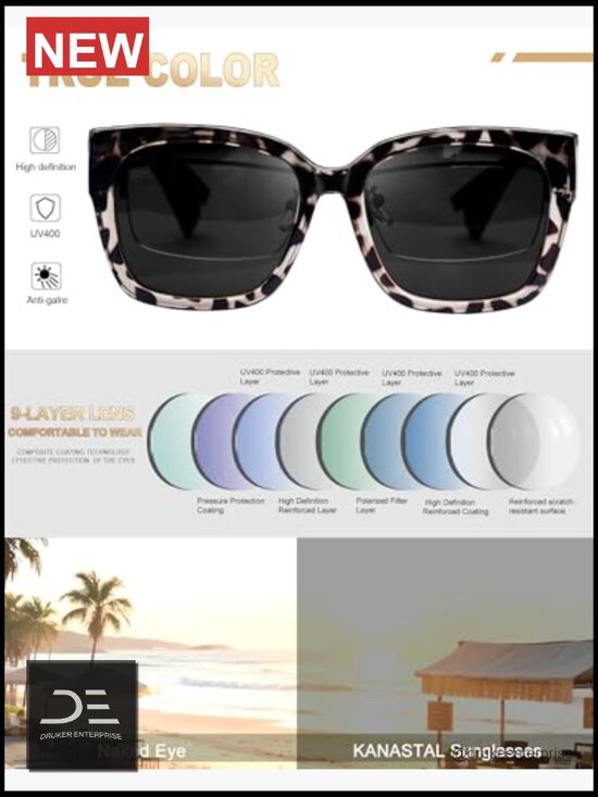 Oversized Square Polarized Sunglasses Fit Over Glasses UV400 TR90 main image 4
